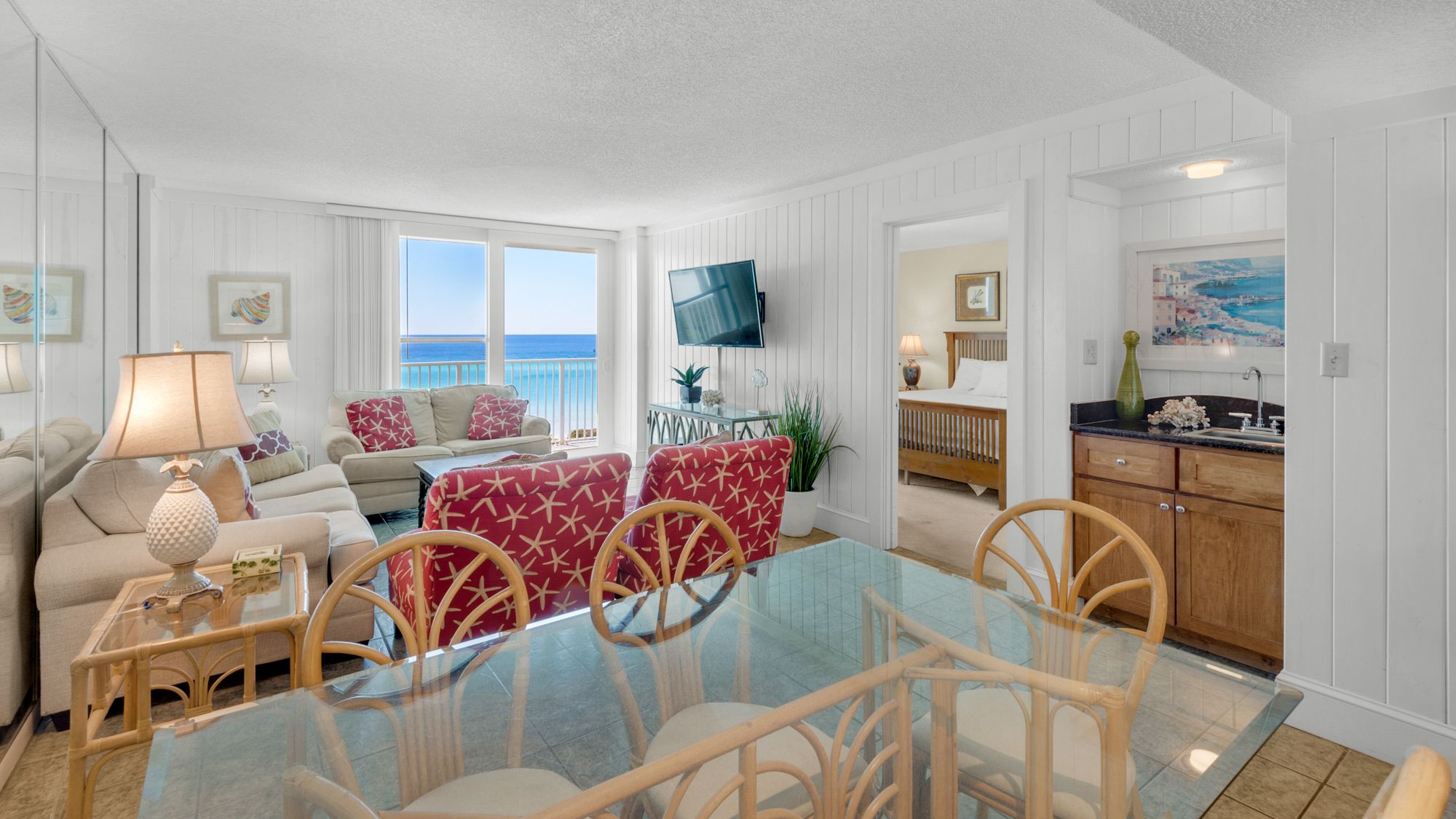 BeachCrest 304 Dining Table and Living Room 