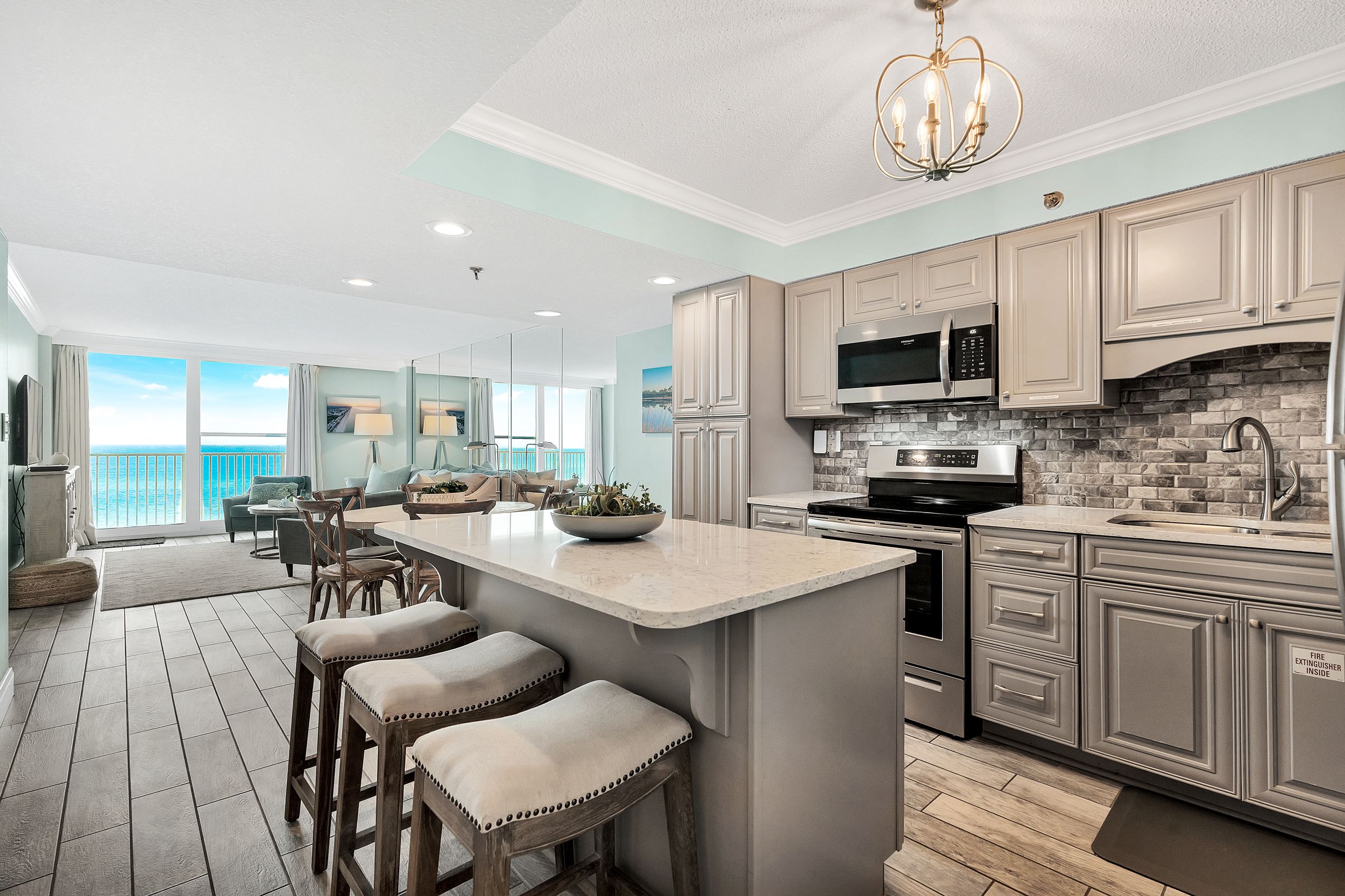 BeachCrest 305 Kitchen with Gulf View