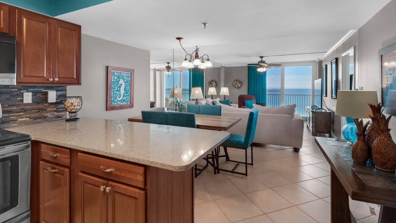 BeachCrest 306 Kitchen and Living Area with Gulf View BeachCrest 306 Kitchen and Living Area with Gulf View