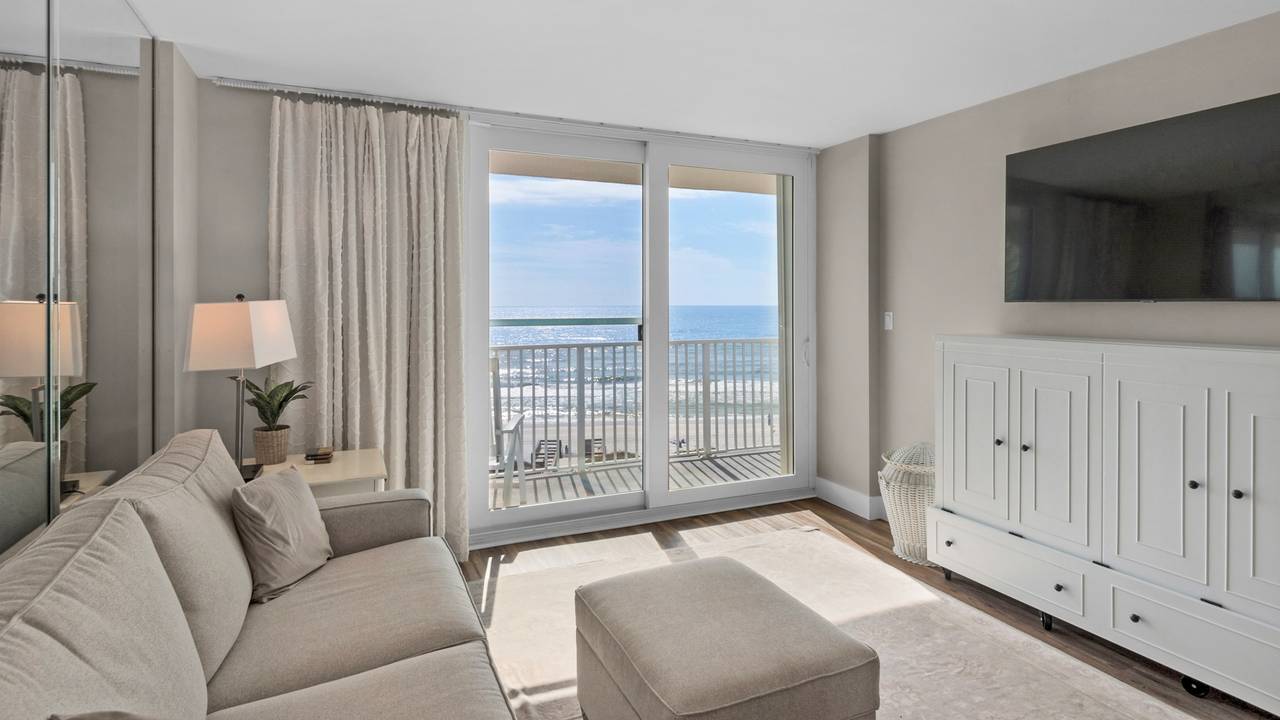 Beachcrest 402 Living Area with Ocean View Beachcrest 402 Living Area with Ocean View