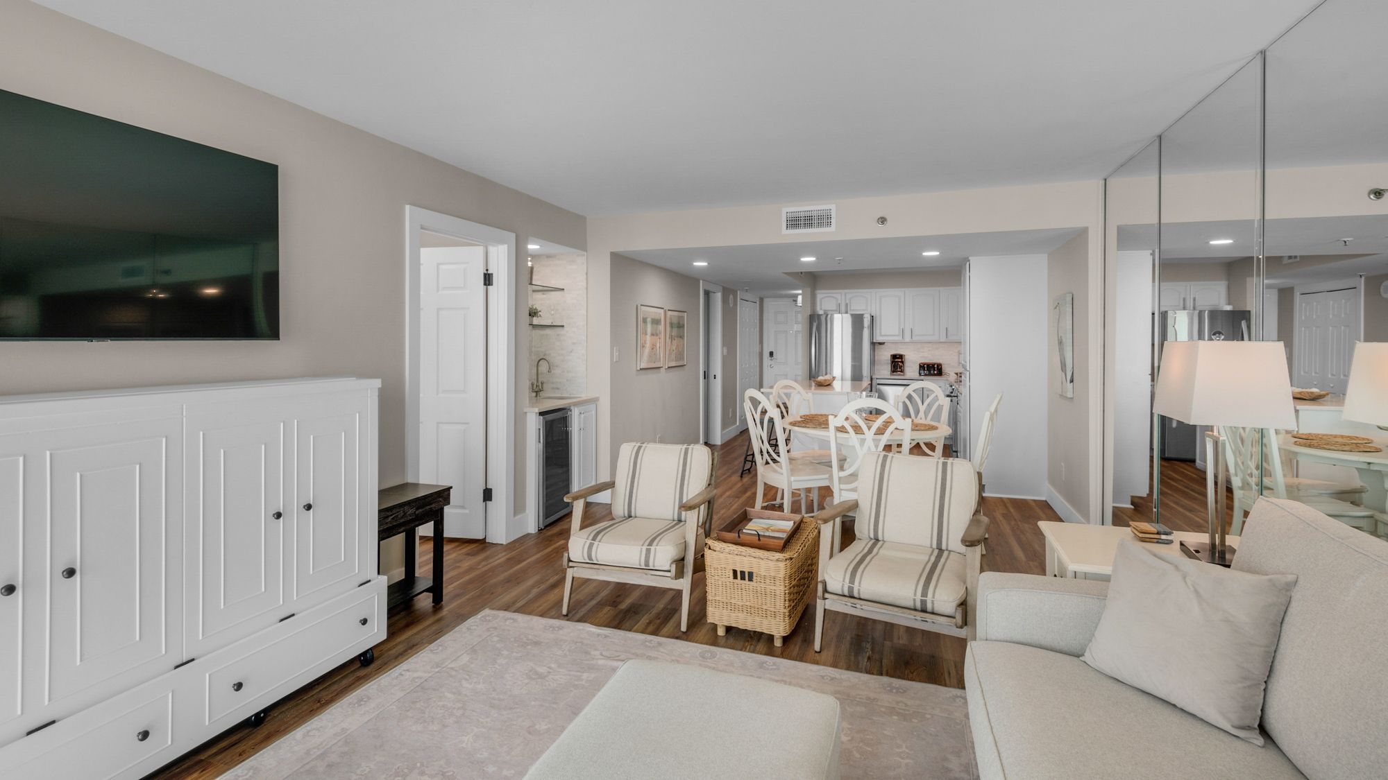 Beachcrest 402 Living Area and Kitchen