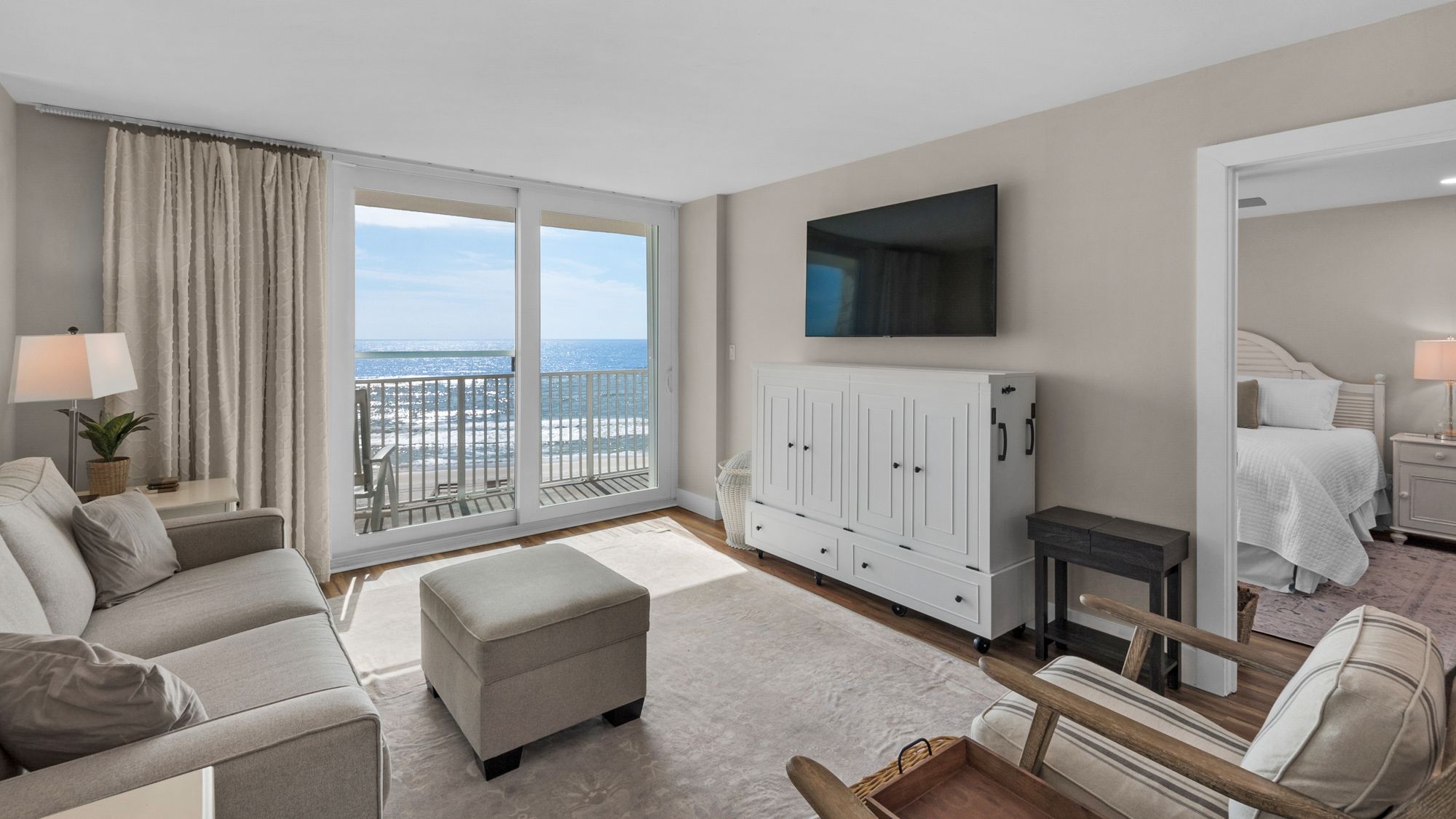 Beachcrest 402 Living Area with Ocean View