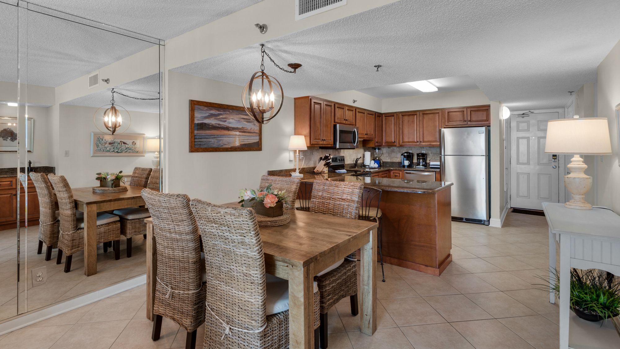 BeachCrest 405 Dining Area and Kitchen