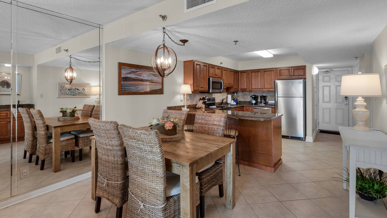 BeachCrest 405 Dining Area and Kitchen BeachCrest 405 Dining Area and Kitchen