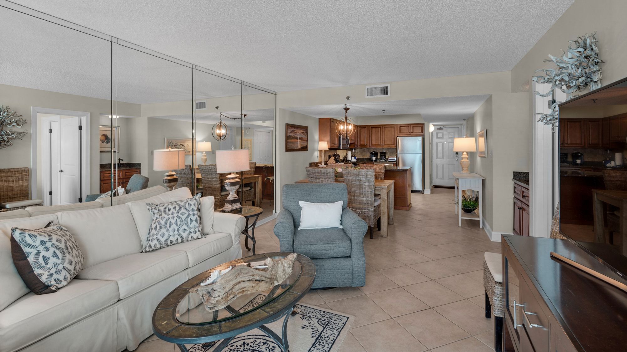 BeachCrest 405 Living Area and Kitchen