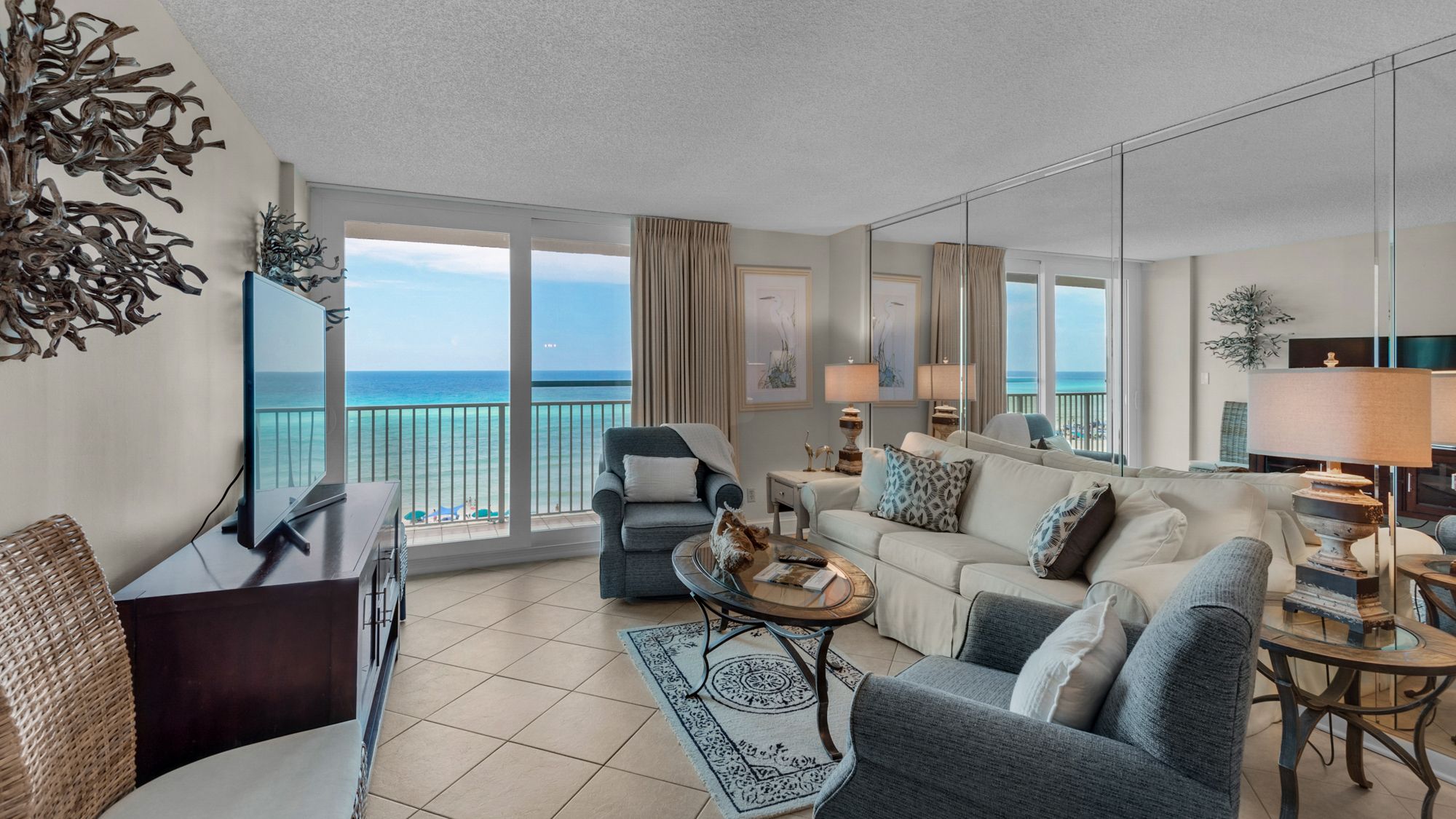 BeachCrest 405 Living Area with Gulf Views