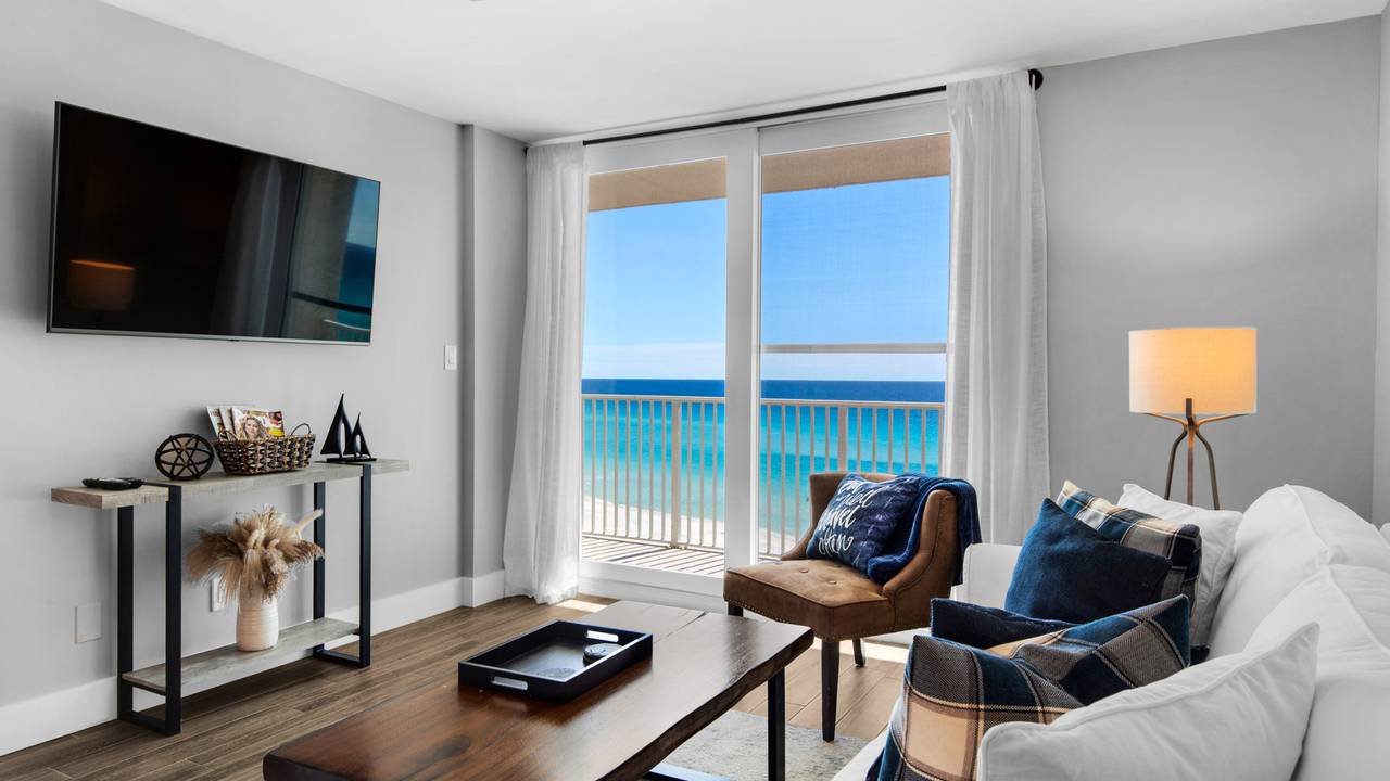 BeachCrest 603 Living Area with Gulf views BeachCrest 603 Living Area with Gulf views