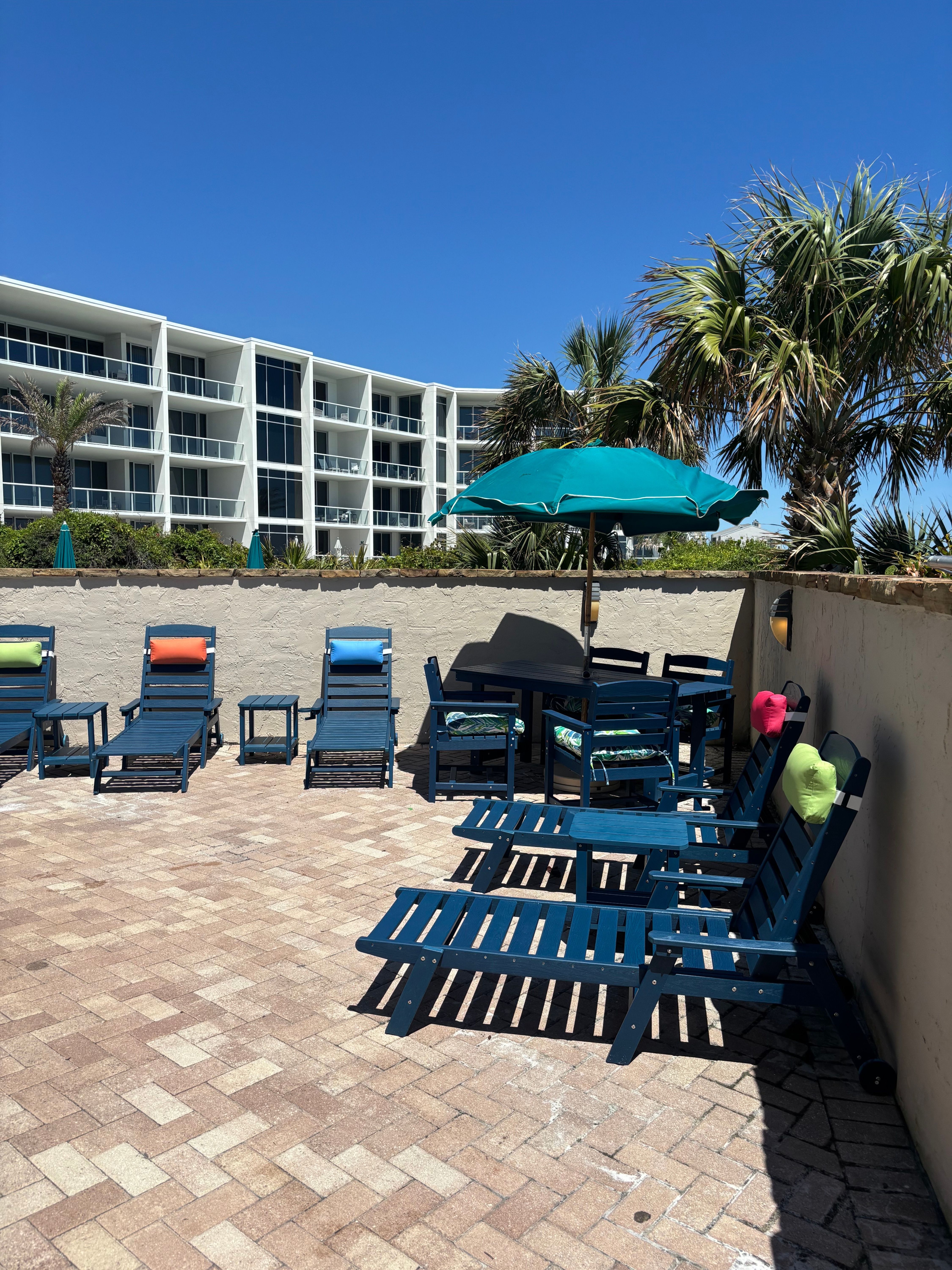 New sun loungers and poolside dining