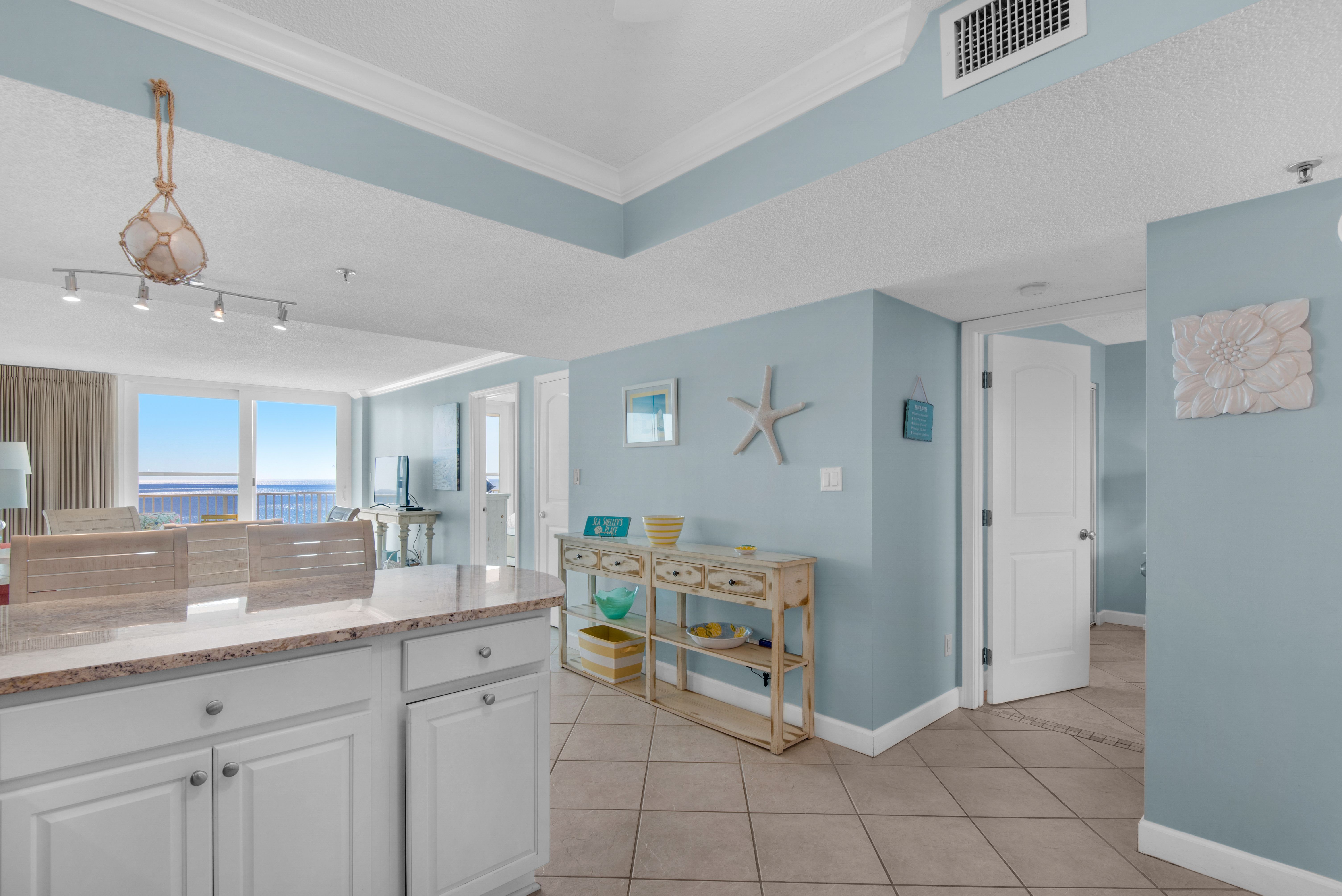 Beachcrest 702 Kitchen and Living Area