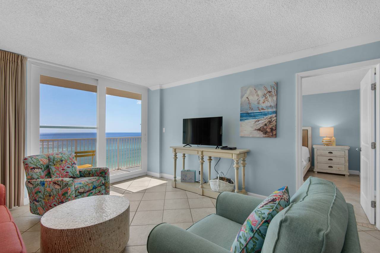 Beachcrest 702 Living Area and Ocean View Beachcrest 702 Living Area and Ocean View