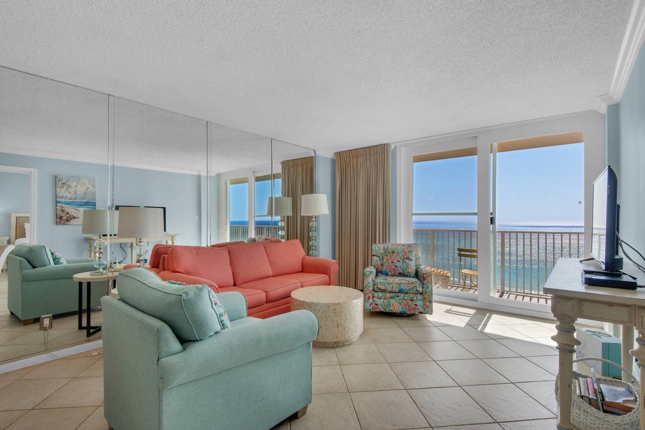 Beachcrest 702 Living Area and Balcony Beachcrest 702 Living Area and Balcony