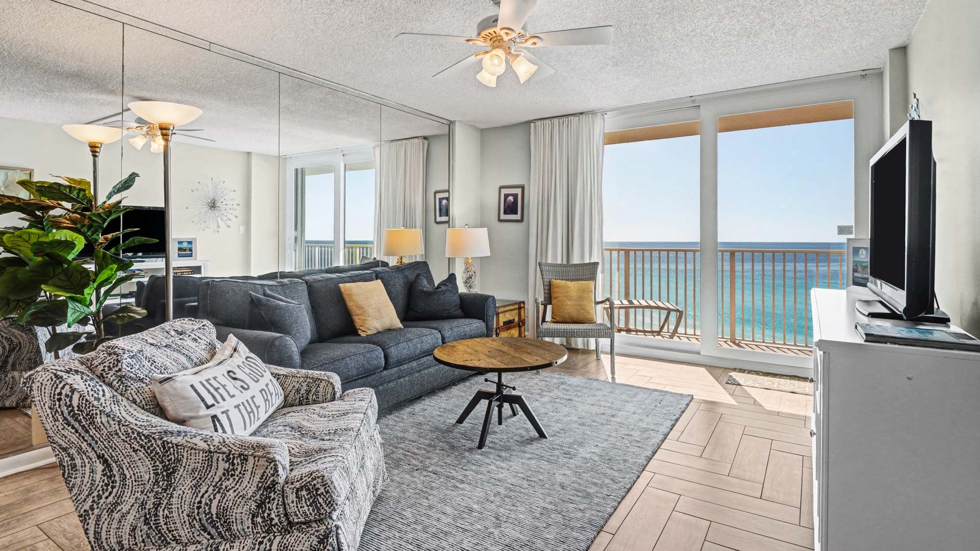 BeachCrest 804 - Newly updated living area with Gulf views