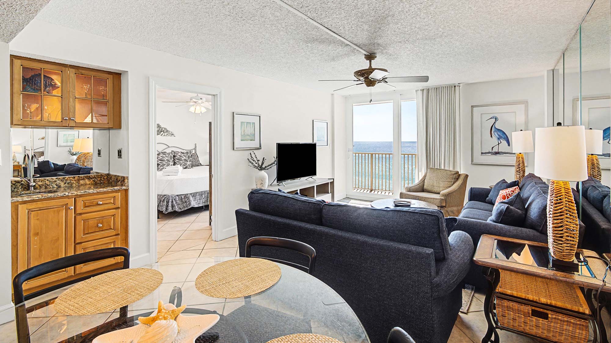 BeachCrest 805 - Updated living area with Gulf views