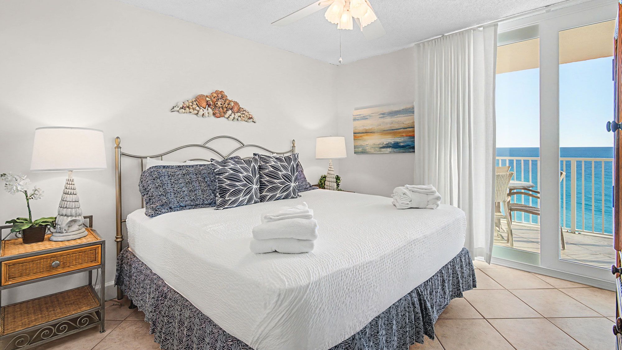 BeachCrest 805 - Primary King bedroom with balcony access
