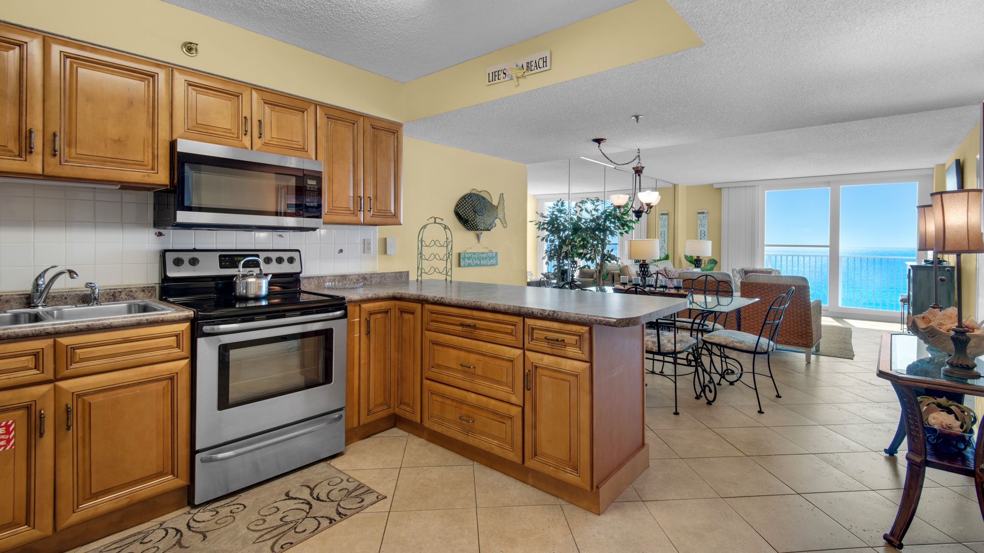 BeachCrest 806 Kitchen and Living Area