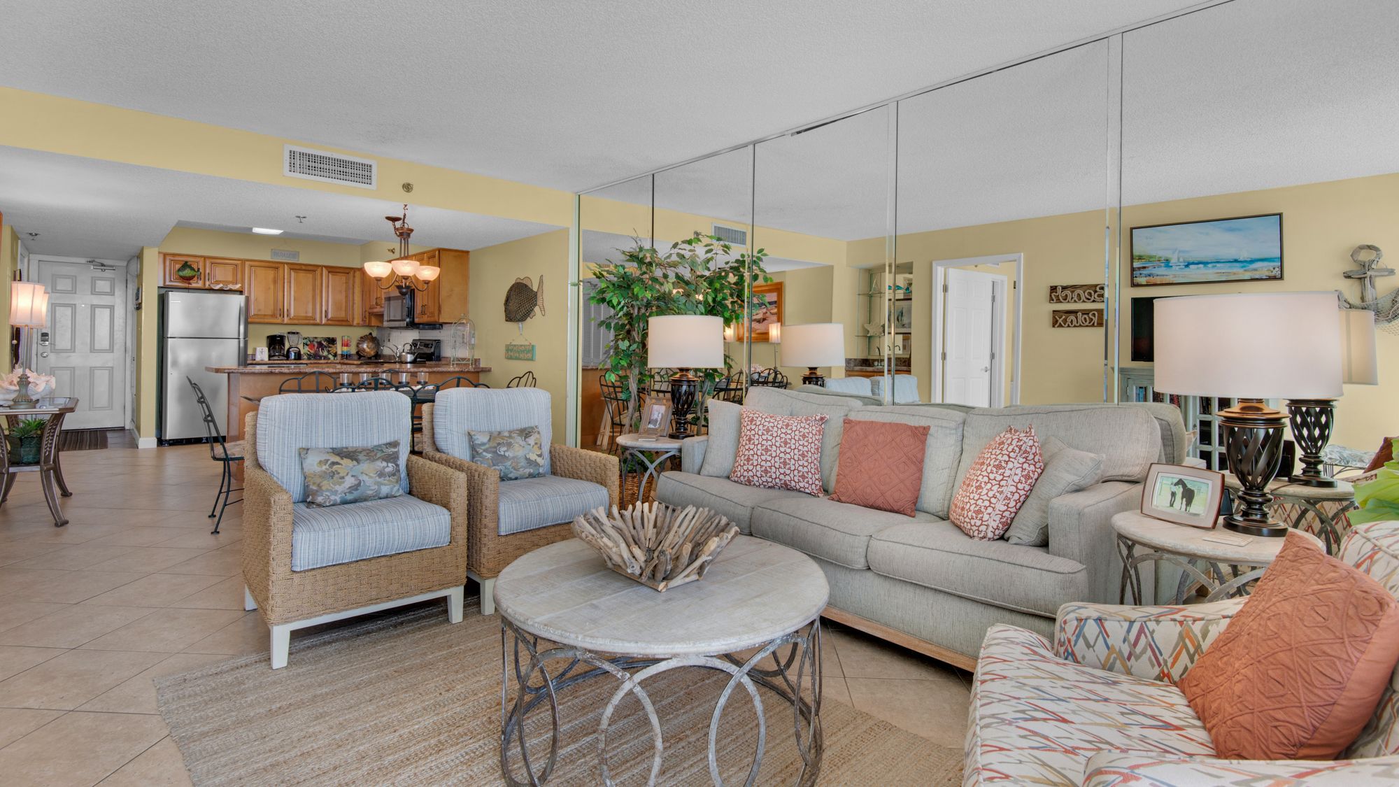 BeachCrest 806 Living Area and Kitchen