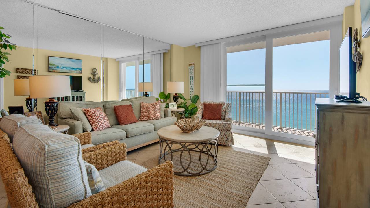 BeachCrest 806 Living Area with ocean-view BeachCrest 806 Living Area with ocean-view