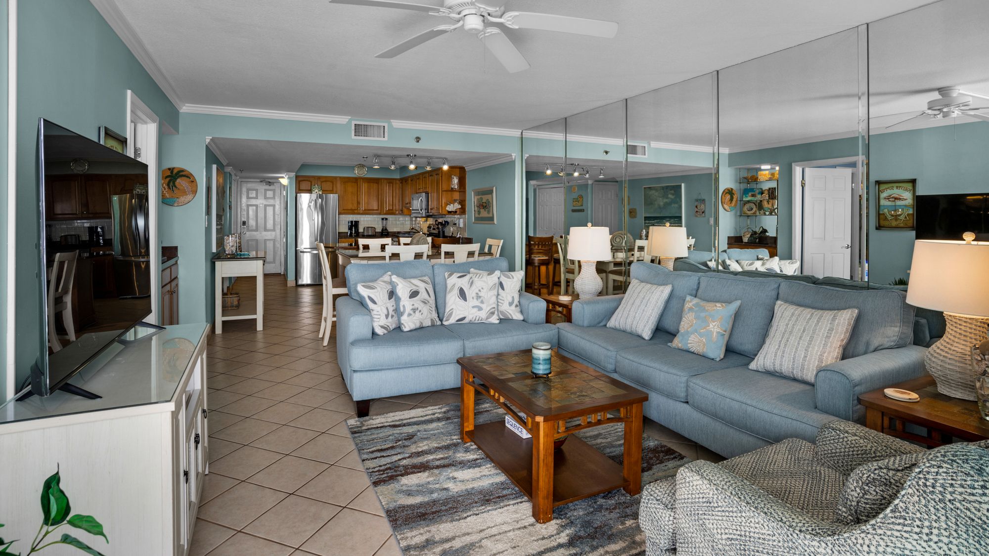 BeachCrest 902 Living Area and Kitchen