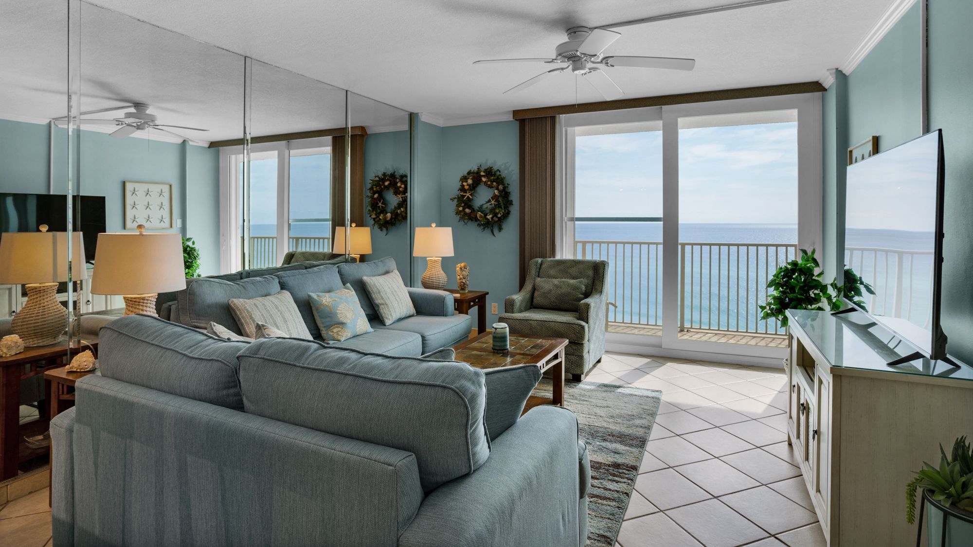 BeachCrest 902 Living Area and Ocean View