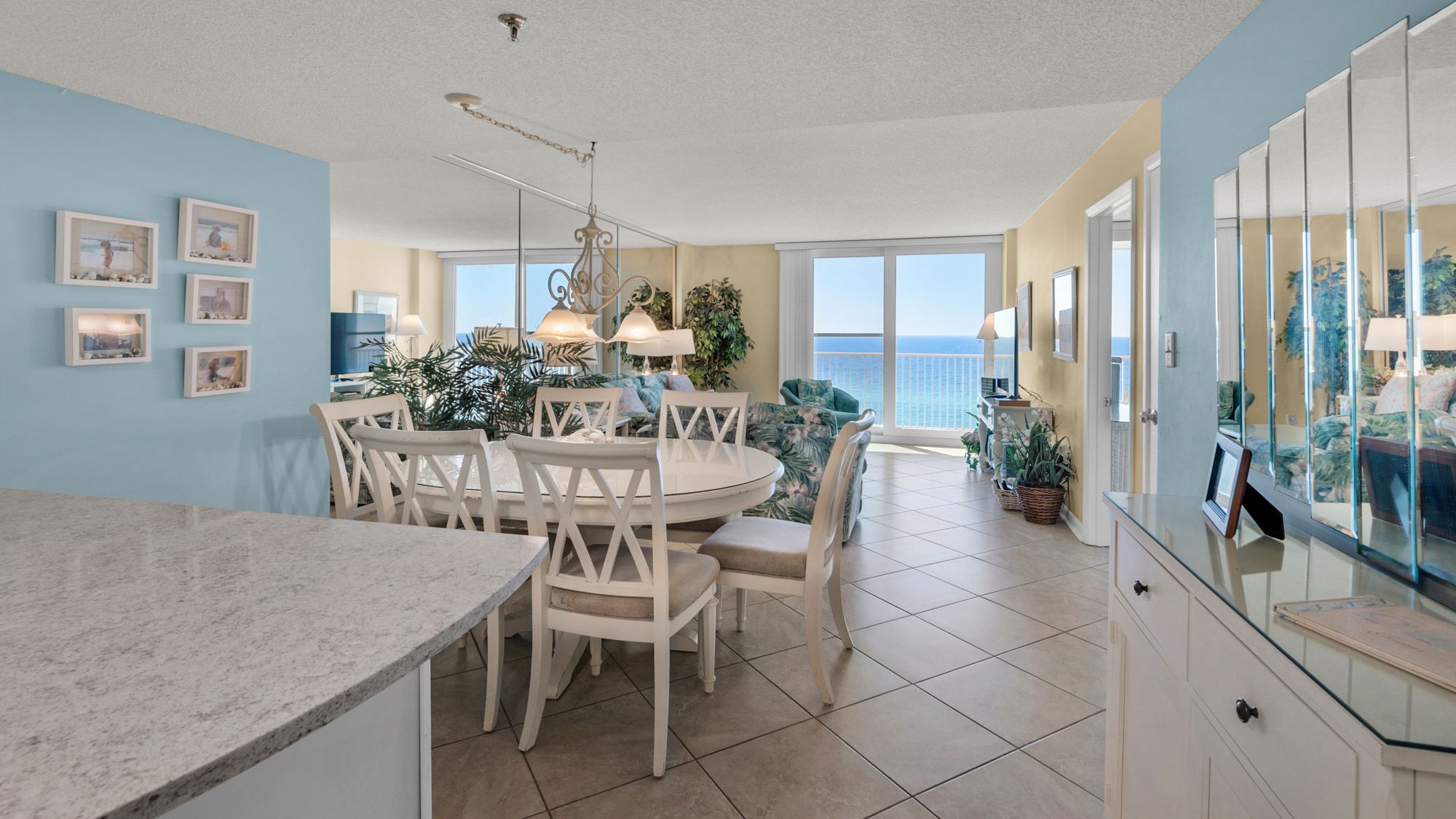 BeachCrest 906 Kitchen and Living Area
