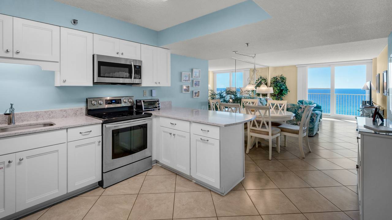 BeachCrest 906 Kitchen and living area BeachCrest 906 Kitchen and living area