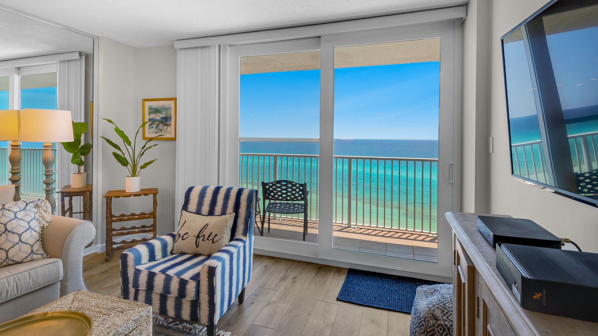 BeachCrest 1004 Living Area with Gulf View