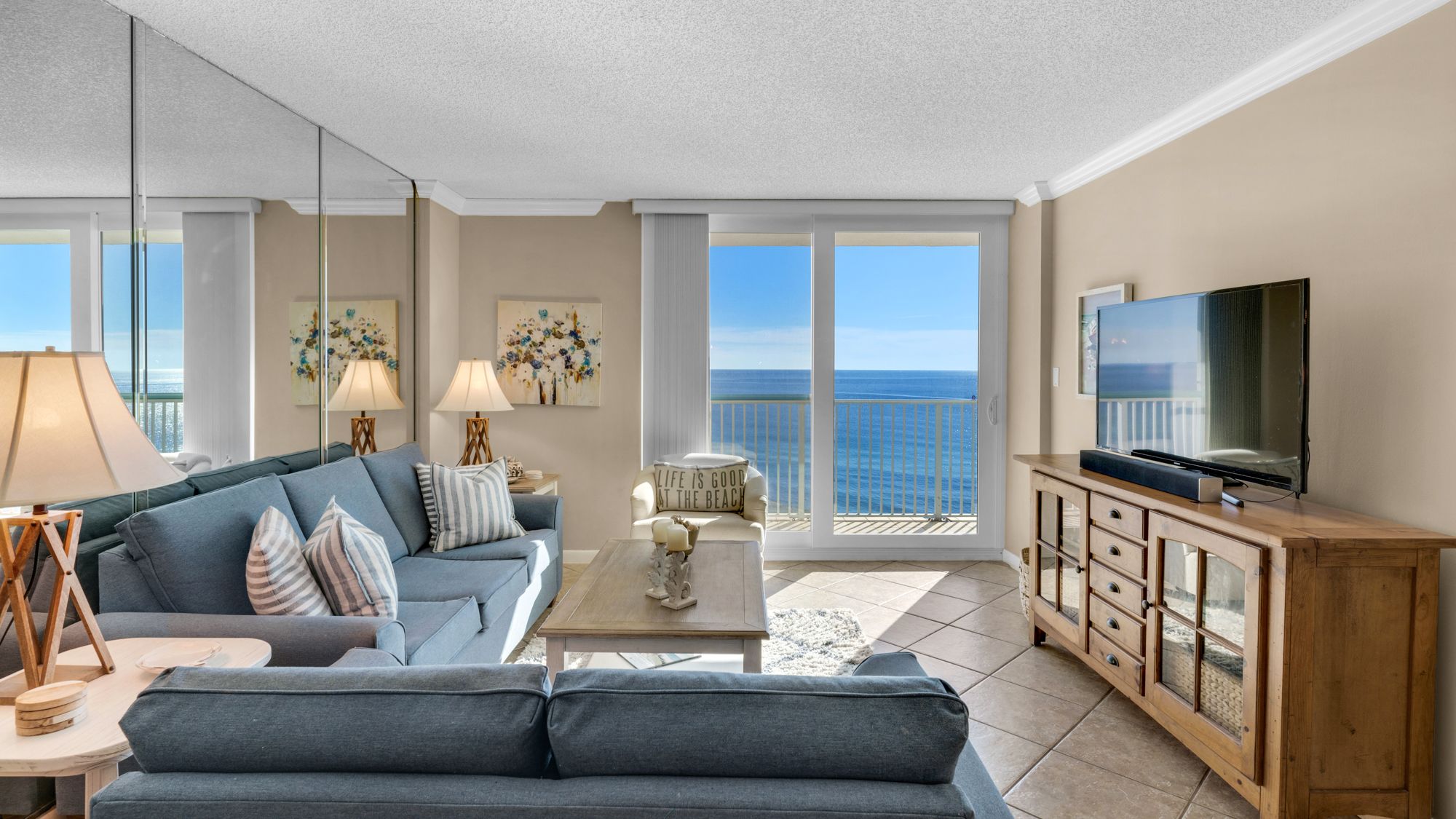 BeachCrest 1102 Living Area with Gulf View