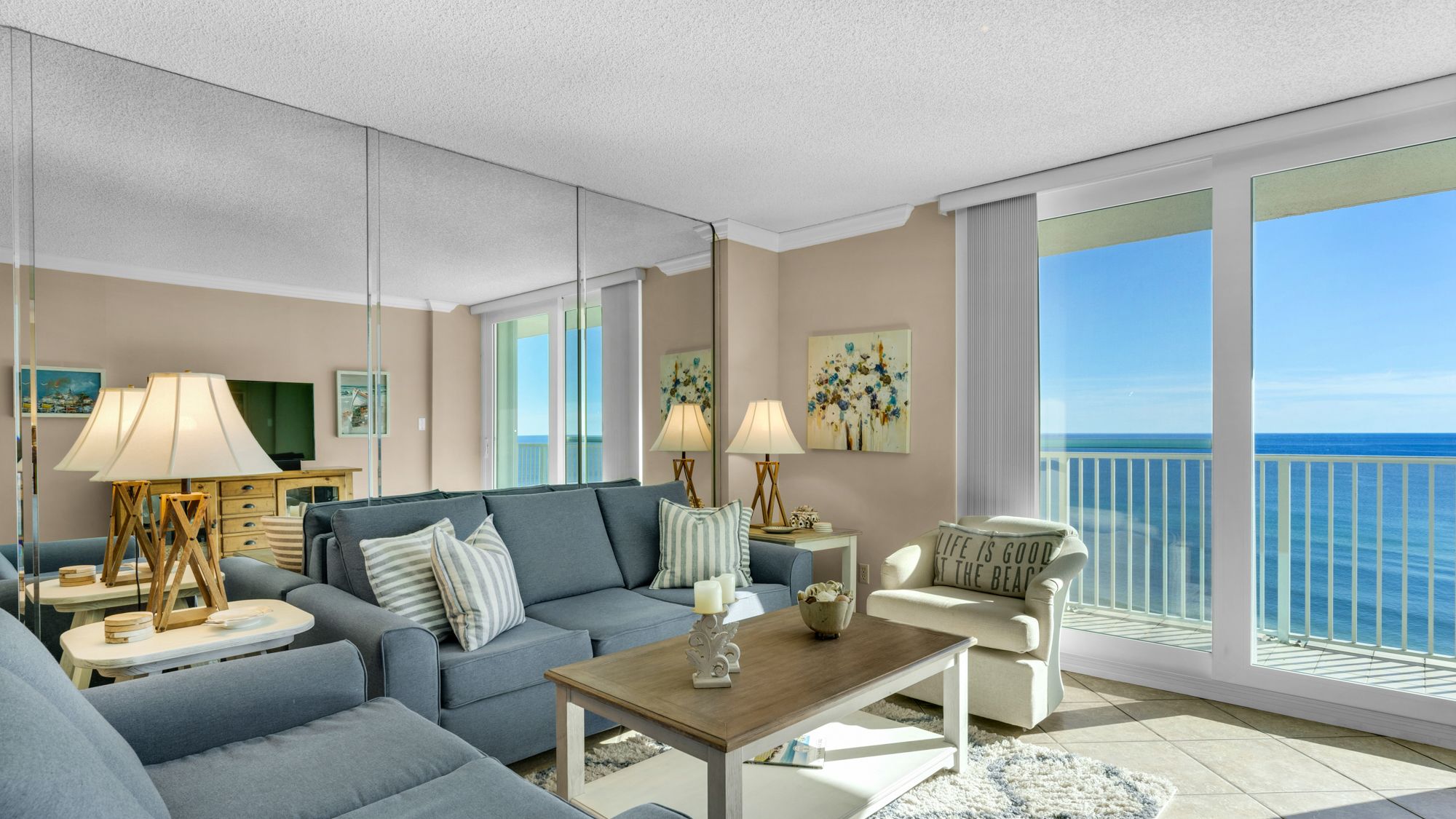 BeachCrest 1102 Living Area with Gulf View