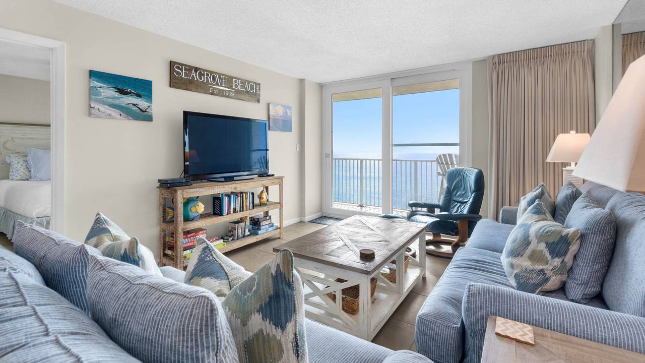 BeachCrest 1203 Living area with Gulf views BeachCrest 1203 Living area with Gulf views