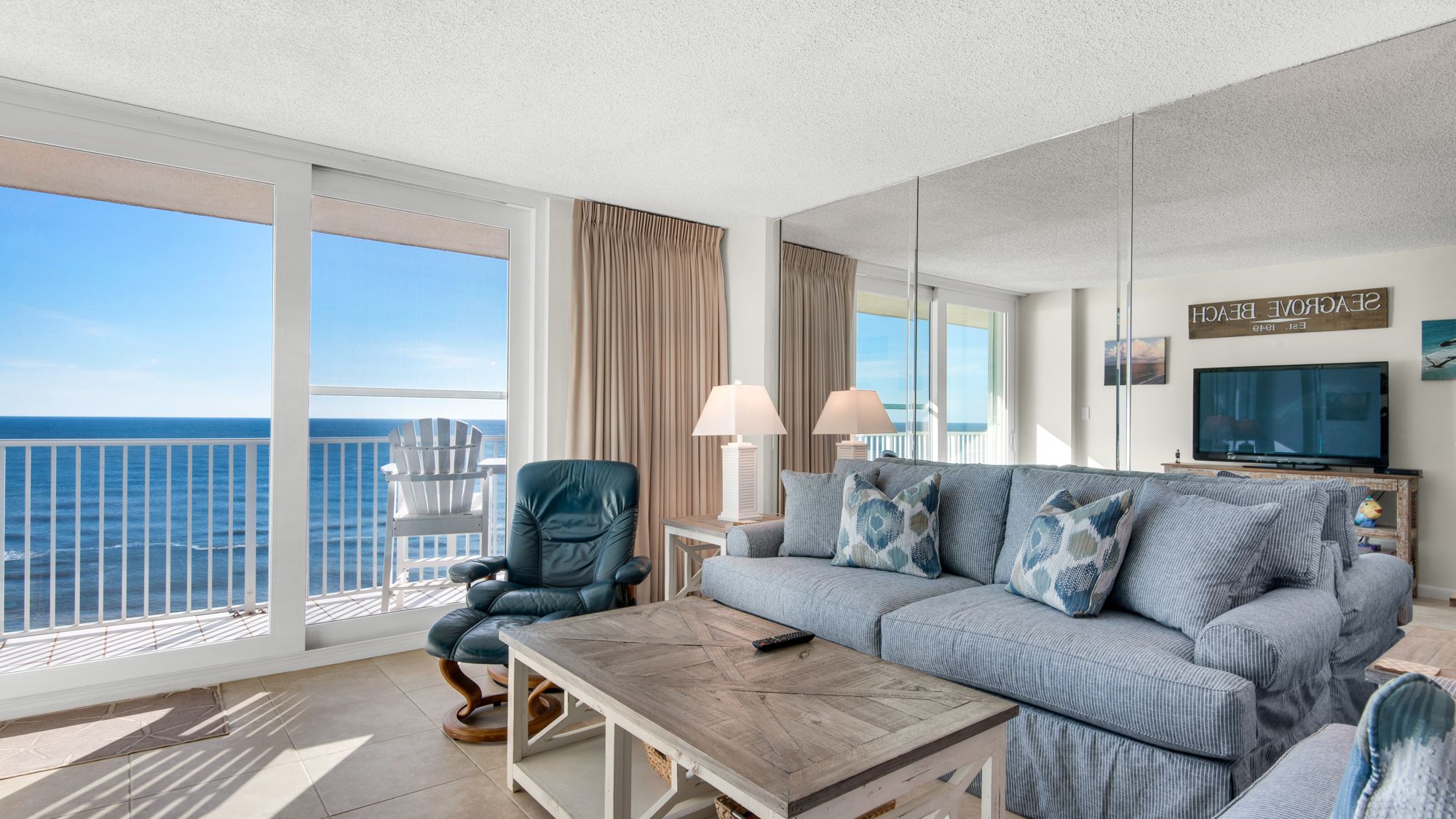 BeachCrest 1203 Living area with gulf view