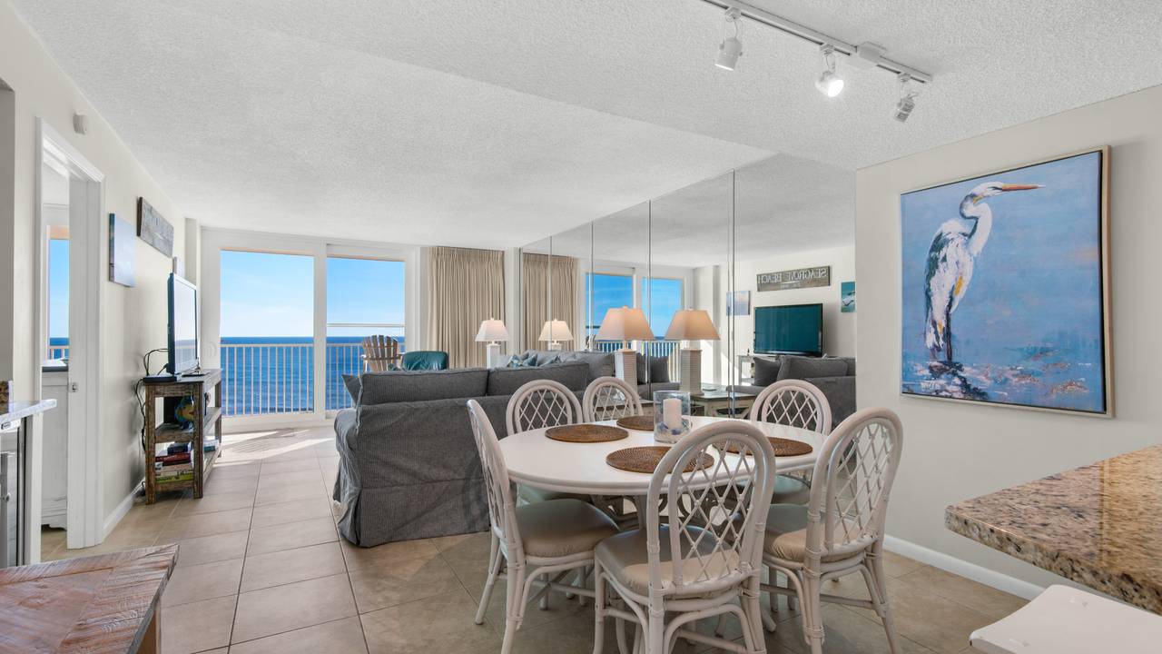 BeachCrest 1203 Dining & Living area with gulf view BeachCrest 1203 Dining & Living area with gulf view