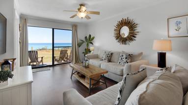 Beachside Condo 1 Living Area and Gulf Views Beachside Condo 1 Living Area and Gulf Views