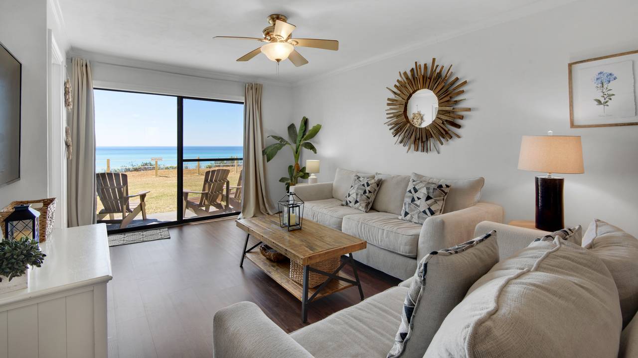 Beachside Condo 1 Living Area and Gulf Views Beachside Condo 1 Living Area and Gulf Views