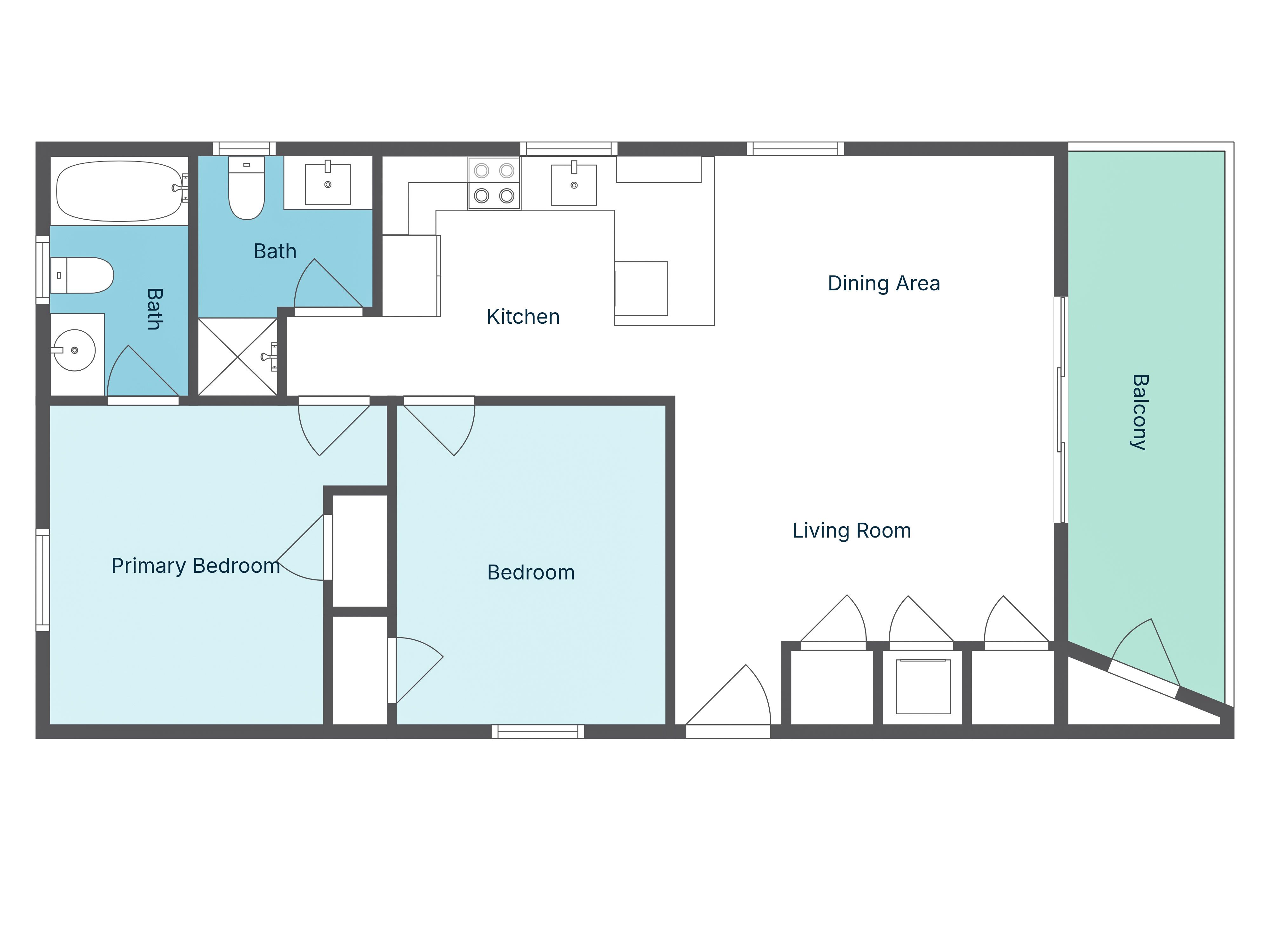 Beachside Villas 714 - Floor Plan