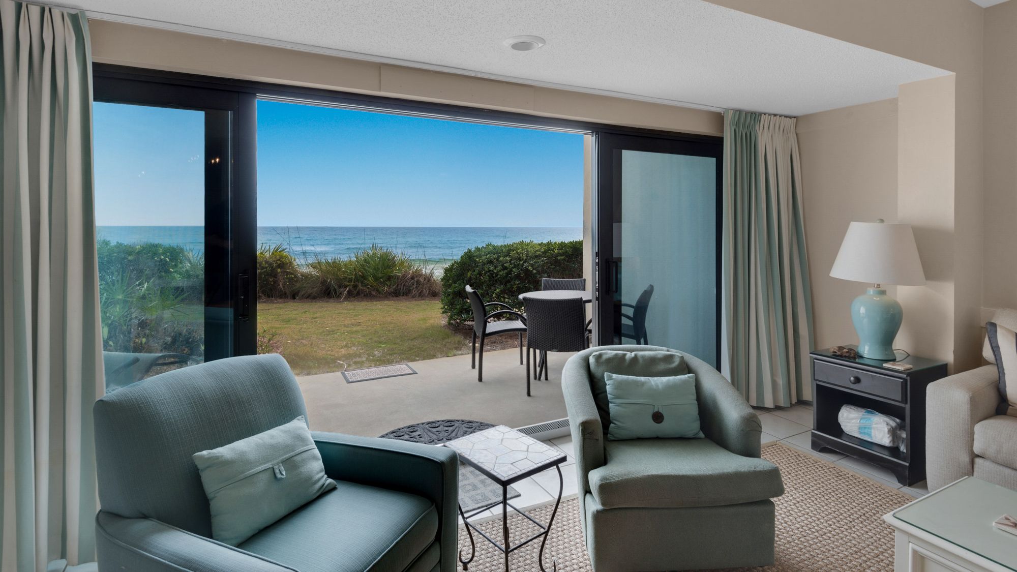 living room with gulf view