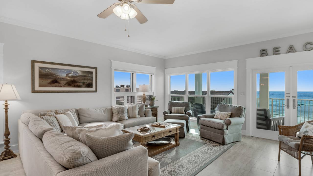 Grand Playa 401 Living Area with Gulf View Grand Playa 401 Living Area with Gulf View