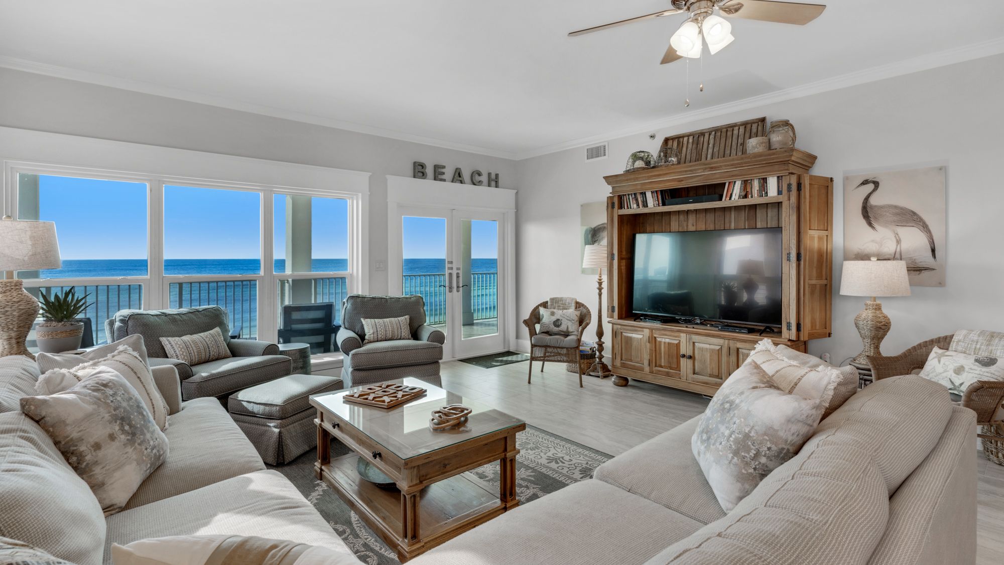 Grand Playa 401 Living Area with Gulf View