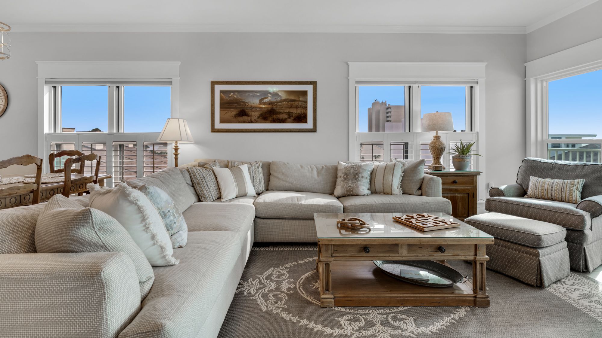 Grand Playa 401 Living Area with Gulf View