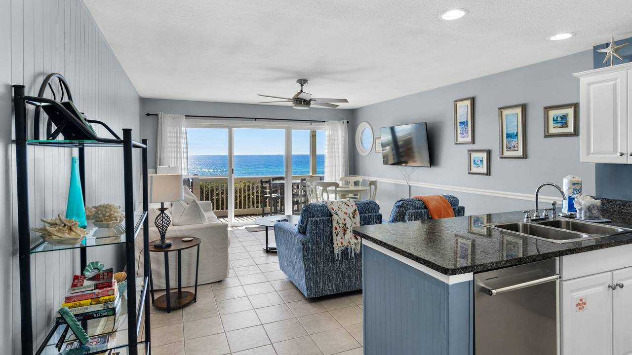 Mistral 6 Living Area with gulf views Mistral 6 Living Area with gulf views