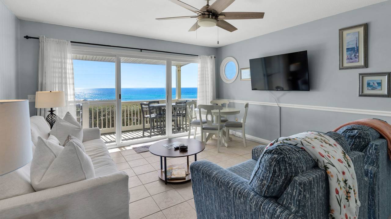 Mistral 6 Living Area with gulf views Mistral 6 Living Area with gulf views