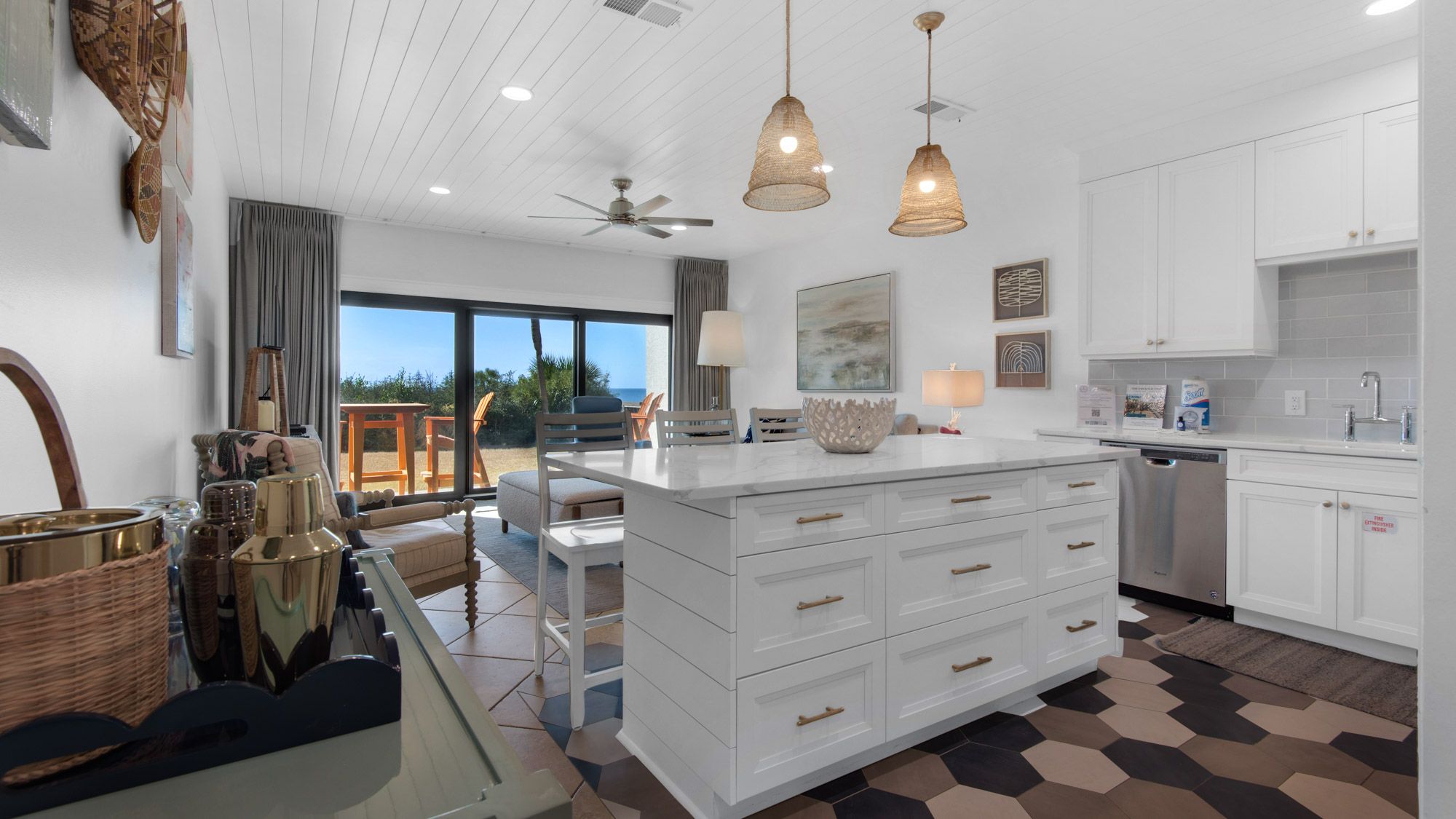 Palms C4 Kitchen into living area and patio