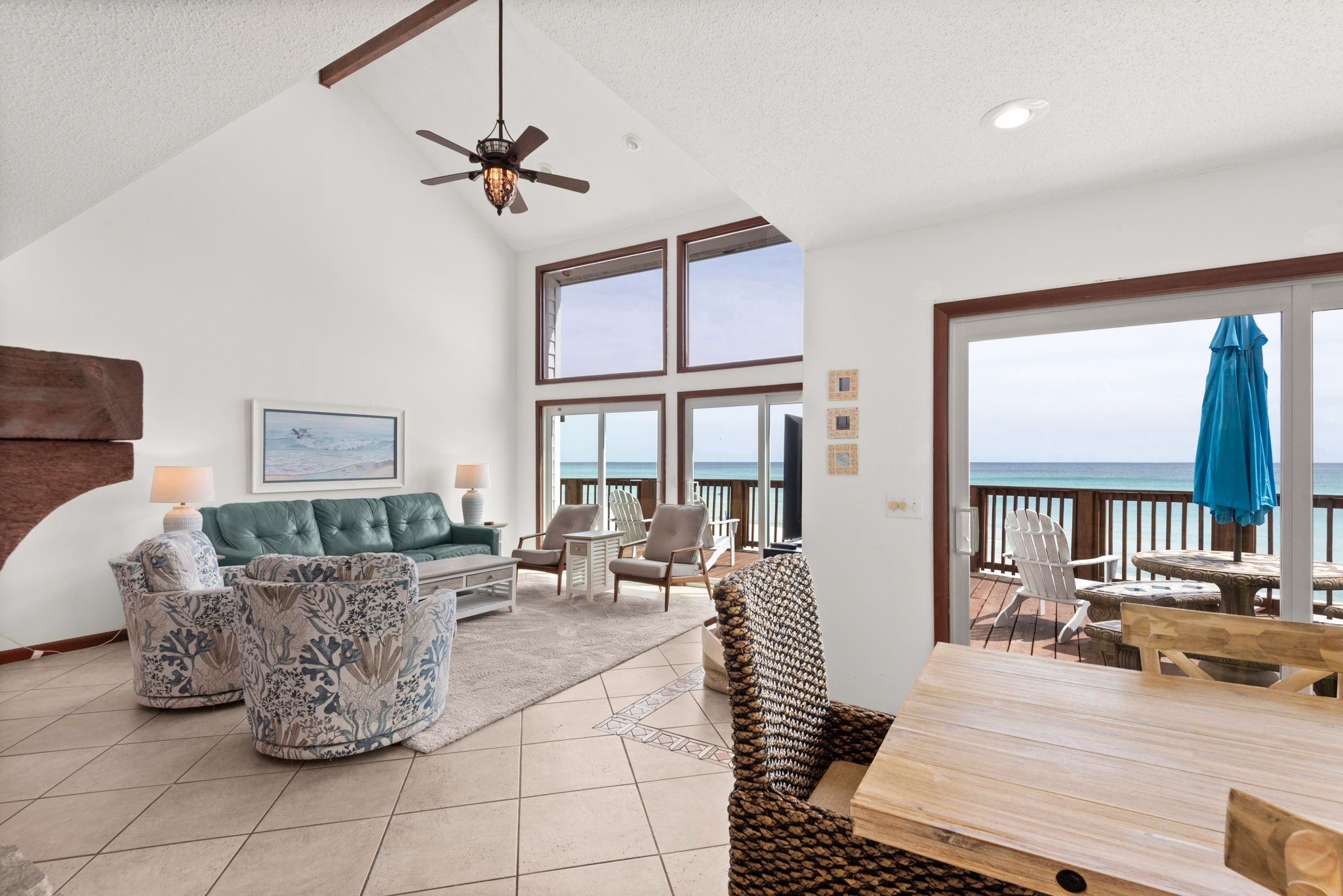 Sun n Surf - Living & Dining area with Gulf views