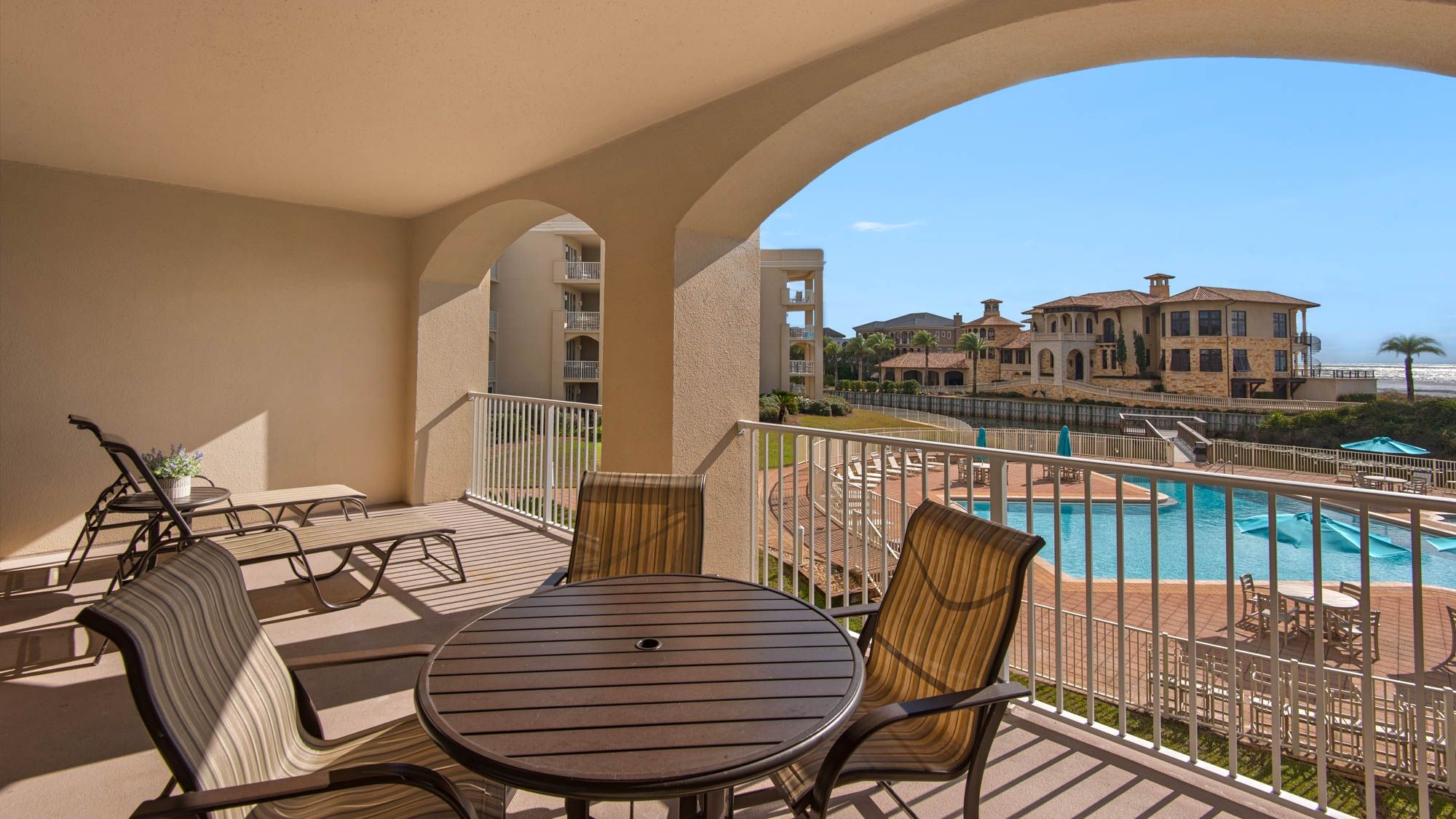 San Remo 208 Balcony with Pool and Gulf views
