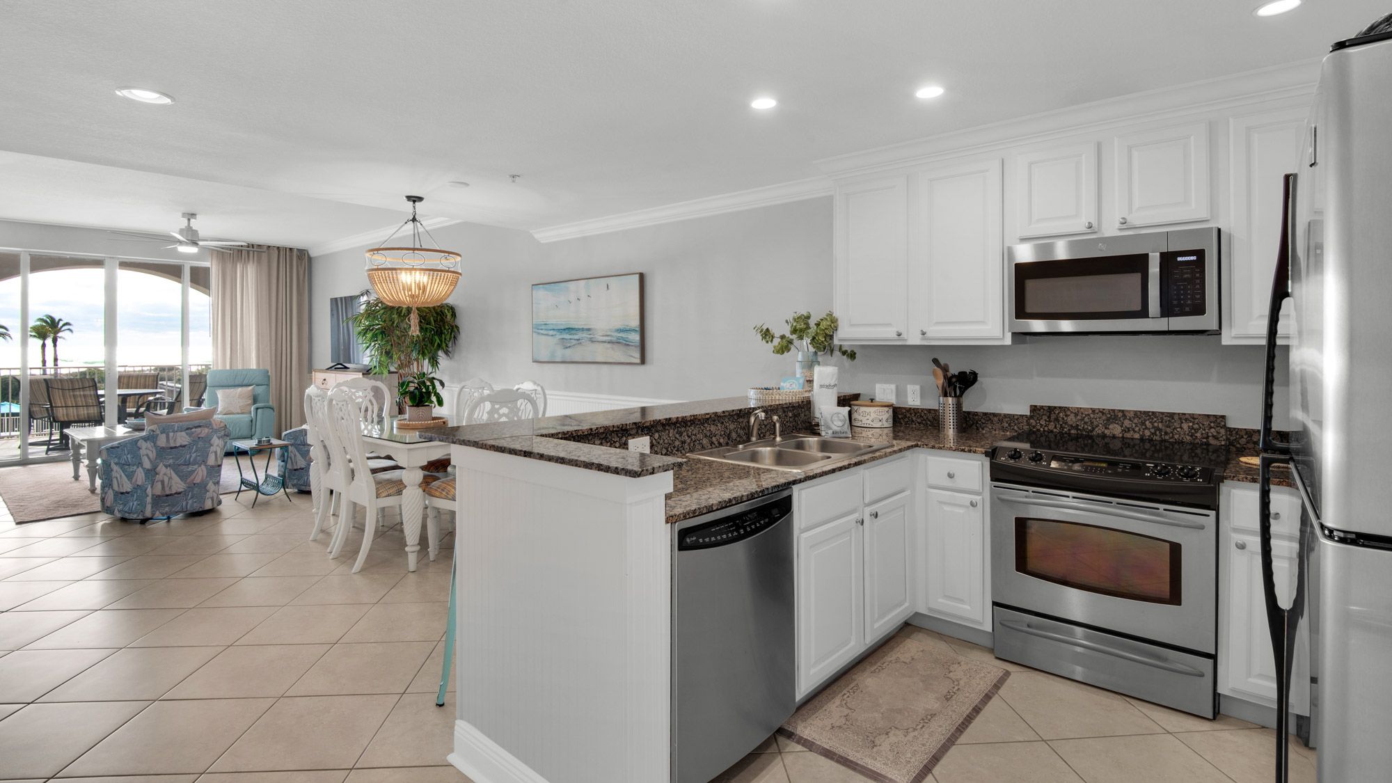 San Remo 208 Kitchen into Dining & Living Area