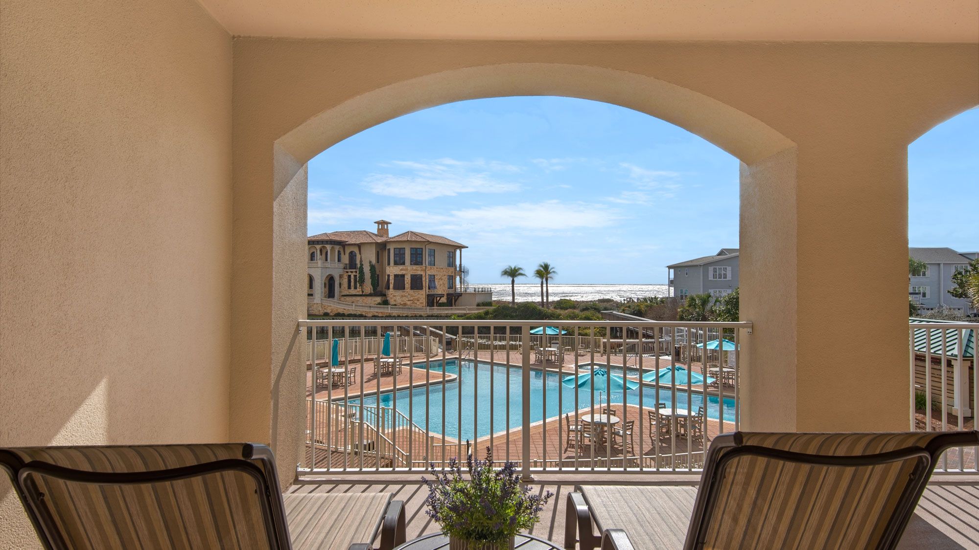 San Remo 208 Balcony with Pool and Gulf views