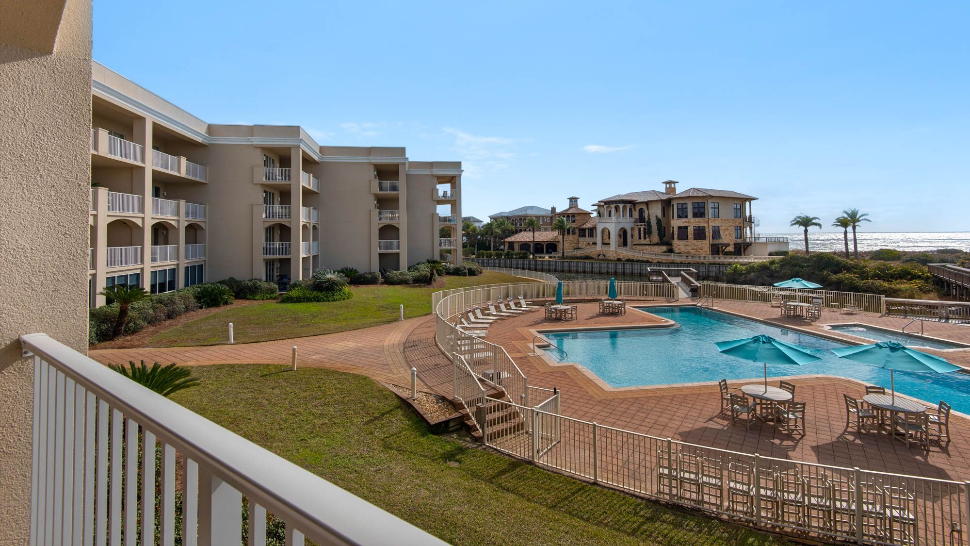 San Remo 208 Pool and Gulf views from the Balcony