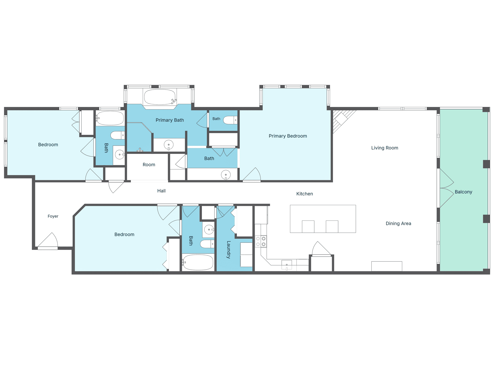 Villas At Seagrove B201 - Floor Plan