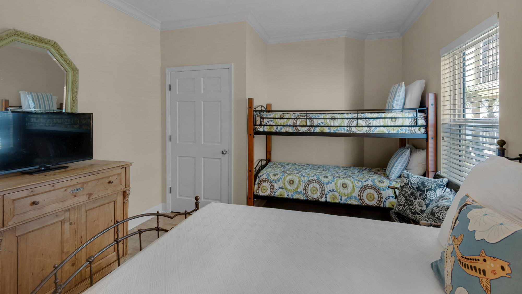 Queen Bedroom with Twin Bunk Beds