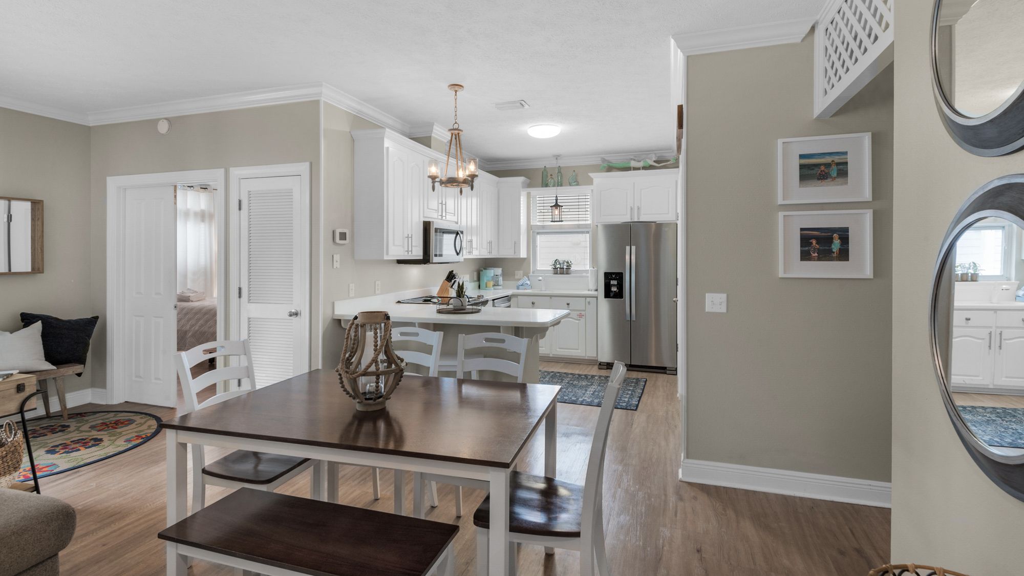 Slice of Lime Living Area into Kitchen