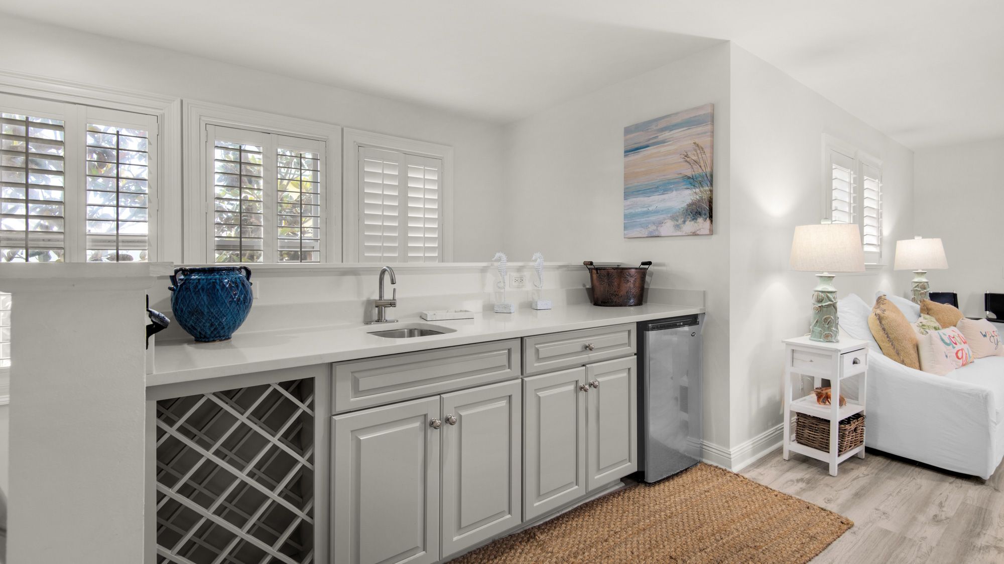 Our Blue Haven Kitchen and Bedroom